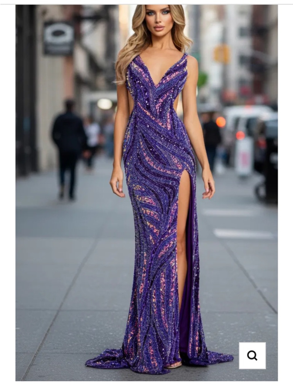 Jovani Purple Sequin Gown Prom Dress 6 Like New